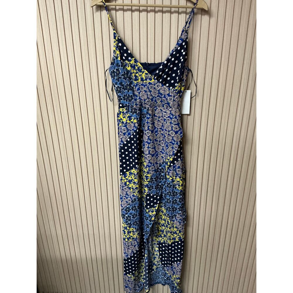 BRAND NEW Girl In Mind Navy Floral Patchwork Maxi Dress Polka Dot Size 6